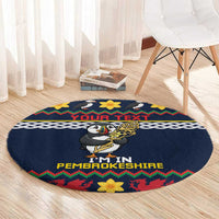 Personalized Pembrokeshire Wales Christmas Round Carpet The Lovespoon Puffin - Wonder Print Shop