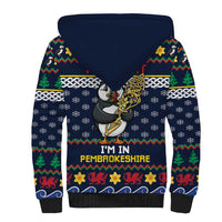 Personalized Pembrokeshire Wales Christmas Sherpa Hoodie The Lovespoon Puffin - Wonder Print Shop