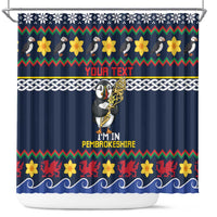 Personalized Pembrokeshire Wales Christmas Shower Curtain The Lovespoon Puffin - Wonder Print Shop