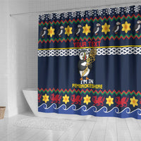 Personalized Pembrokeshire Wales Christmas Shower Curtain The Lovespoon Puffin - Wonder Print Shop