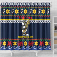Personalized Pembrokeshire Wales Christmas Shower Curtain The Lovespoon Puffin - Wonder Print Shop