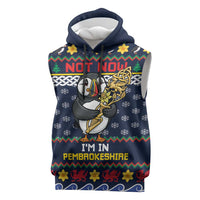 Personalized Pembrokeshire Wales Christmas Sleeveless Hoodie The Lovespoon Puffin - Wonder Print Shop