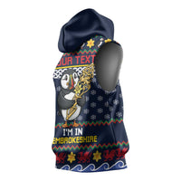 Personalized Pembrokeshire Wales Christmas Sleeveless Hoodie The Lovespoon Puffin - Wonder Print Shop