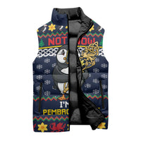 Personalized Pembrokeshire Wales Christmas Sleeveless Puffer Jacket The Lovespoon Puffin - Wonder Print Shop