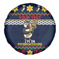 Personalized Pembrokeshire Wales Christmas Spare Tire Cover The Lovespoon Puffin - Wonder Print Shop