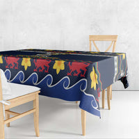 Personalized Pembrokeshire Wales Christmas Tablecloth The Lovespoon Puffin - Wonder Print Shop