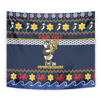 Personalized Pembrokeshire Wales Christmas Tapestry The Lovespoon Puffin - Wonder Print Shop