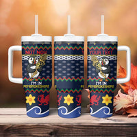 Personalized Pembrokeshire Wales Christmas Tumbler With Handle The Lovespoon Puffin - Wonder Print Shop