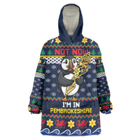 Personalized Pembrokeshire Wales Christmas Wearable Blanket Hoodie The Lovespoon Puffin - Wonder Print Shop