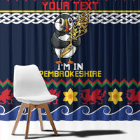 Personalized Pembrokeshire Wales Christmas Window Curtain The Lovespoon Puffin - Wonder Print Shop