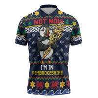 Personalized Pembrokeshire Wales Christmas Zipper Polo Shirt The Lovespoon Puffin - Wonder Print Shop