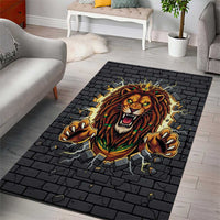 Jamaica Rasta Lion Area Rug Reggae Lion Breaking Wall Design - Wonder Print Shop