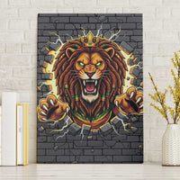 Jamaica Rasta Lion Canvas Wall Art Reggae Lion Breaking Wall Design - Wonder Print Shop