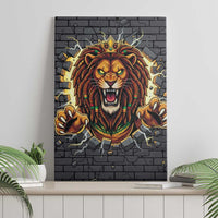 Jamaica Rasta Lion Canvas Wall Art Reggae Lion Breaking Wall Design - Wonder Print Shop