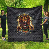 Jamaica Rasta Lion Quilt Reggae Lion Breaking Wall Design - Wonder Print Shop