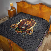 Jamaica Rasta Lion Quilt Reggae Lion Breaking Wall Design - Wonder Print Shop