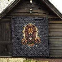 Jamaica Rasta Lion Quilt Reggae Lion Breaking Wall Design - Wonder Print Shop