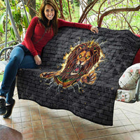 Jamaica Rasta Lion Quilt Reggae Lion Breaking Wall Design - Wonder Print Shop
