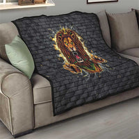 Jamaica Rasta Lion Quilt Reggae Lion Breaking Wall Design - Wonder Print Shop
