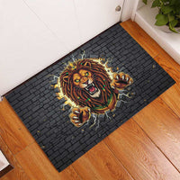 Jamaica Rasta Lion Rubber Doormat Reggae Lion Breaking Wall Design - Wonder Print Shop