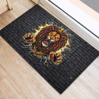 Jamaica Rasta Lion Rubber Doormat Reggae Lion Breaking Wall Design - Wonder Print Shop