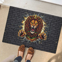 Jamaica Rasta Lion Rubber Doormat Reggae Lion Breaking Wall Design - Wonder Print Shop