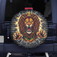 Jamaica Rasta Lion Spare Tire Cover Reggae Lion Breaking Wall Design - Wonder Print Shop