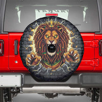 Jamaica Rasta Lion Spare Tire Cover Reggae Lion Breaking Wall Design - Wonder Print Shop