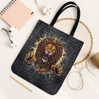 Jamaica Rasta Lion Tote Bag Reggae Lion Breaking Wall Design - Wonder Print Shop
