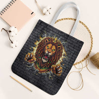 Jamaica Rasta Lion Tote Bag Reggae Lion Breaking Wall Design - Wonder Print Shop