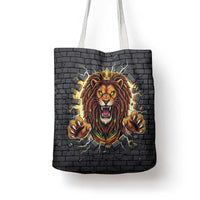 Jamaica Rasta Lion Tote Bag Reggae Lion Breaking Wall Design - Wonder Print Shop