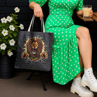 Jamaica Rasta Lion Tote Bag Reggae Lion Breaking Wall Design - Wonder Print Shop