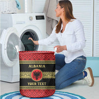 Personalized Albania Eagle Laundry Basket Red and Black Heritage - Wonder Print Shop