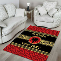 Personalized Albania Eagle Area Rug Red and Black Heritage - Wonder Print Shop