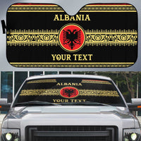 Personalized Albania Eagle Auto Sun Shade Red and Black Heritage - Wonder Print Shop