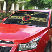 Personalized Albania Eagle Auto Sun Shade Red and Black Heritage - Wonder Print Shop