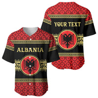 Personalized Albania Eagle Baseball Jersey Red and Black Heritage - Wonder Print Shop