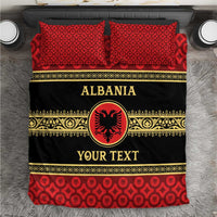 Personalized Albania Eagle Bedding Set Red and Black Heritage - Wonder Print Shop