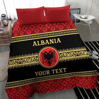 Personalized Albania Eagle Bedding Set Red and Black Heritage - Wonder Print Shop
