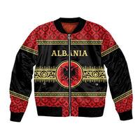 Personalized Albania Eagle Bomber Jacket Red and Black Heritage - Wonder Print Shop