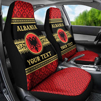 Personalized Albania Eagle Car Seat Cover Red and Black Heritage - Wonder Print Shop