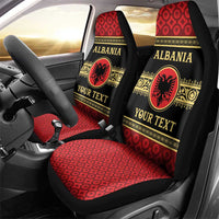 Personalized Albania Eagle Car Seat Cover Red and Black Heritage - Wonder Print Shop