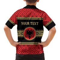 Personalized Albania Eagle Hawaiian Shirt Red and Black Heritage - Wonder Print Shop
