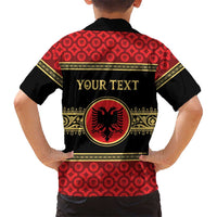Personalized Albania Eagle Hawaiian Shirt Red and Black Heritage - Wonder Print Shop