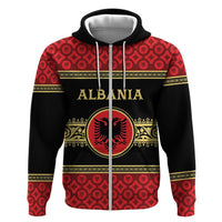 Personalized Albania Eagle Hoodie Red and Black Heritage - Wonder Print Shop