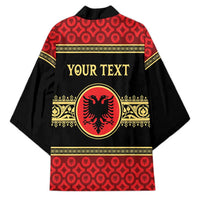 Personalized Albania Eagle Kimono Red and Black Heritage - Wonder Print Shop