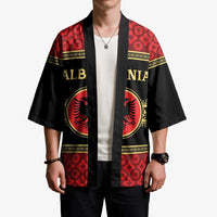 Personalized Albania Eagle Kimono Red and Black Heritage - Wonder Print Shop