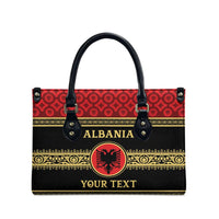 Personalized Albania Eagle Leather Bag Red and Black Heritage - Wonder Print Shop