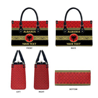 Personalized Albania Eagle Leather Bag Red and Black Heritage - Wonder Print Shop