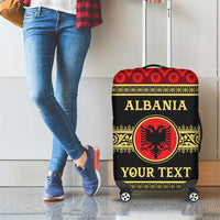 Personalized Albania Eagle Luggage Cover Red and Black Heritage - Wonder Print Shop